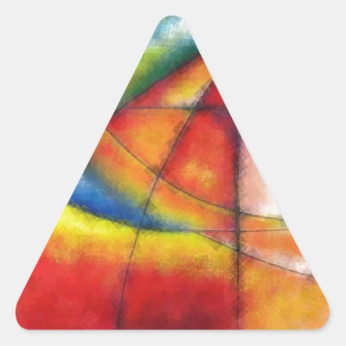 abstract painting red yellow green blue triangle sticker