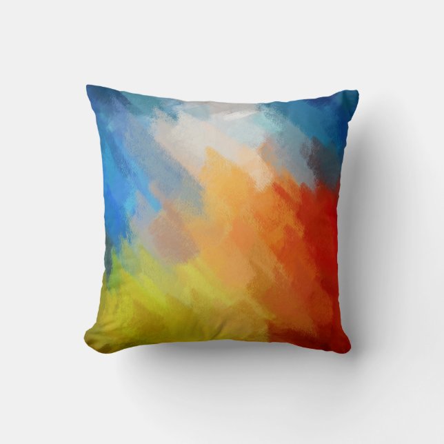 Abstract Painting | Retro Abstract Art Throw Pillow (Front)
