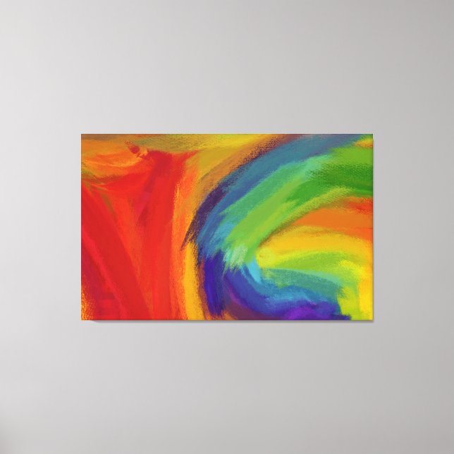 Abstract Painting | Retro Colorful 16 Canvas Print (Front)