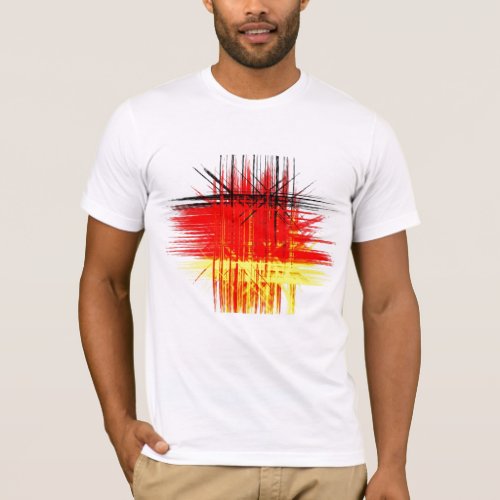 Abstract Painting  Retro Red Black Yellow T_Shirt