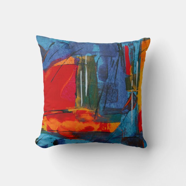 Abstract painting throw pillow (Front)