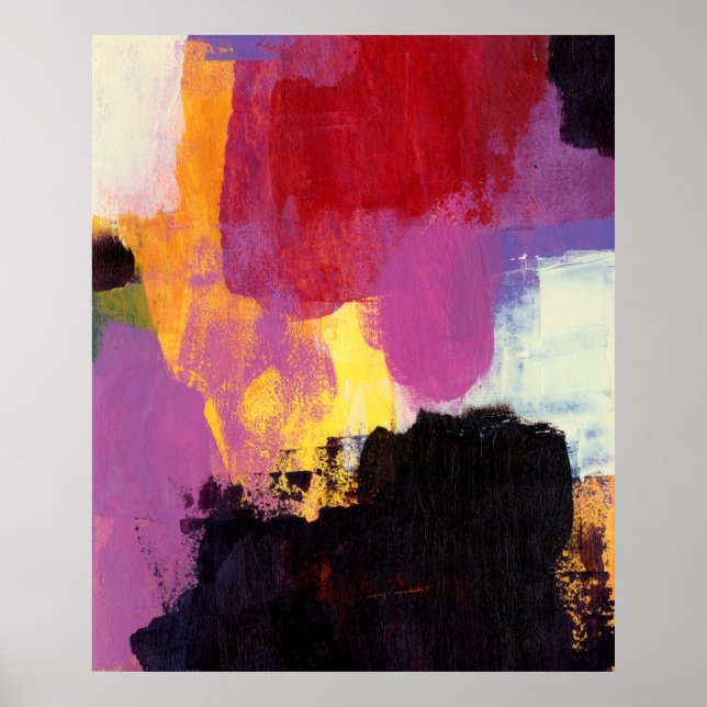 Abstract painting. Trendy art style. Bright colour Poster (Front)
