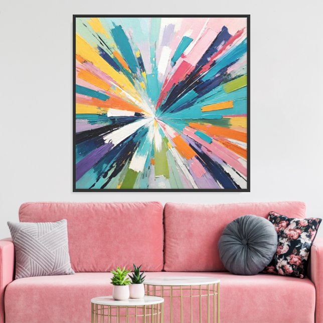 Abstract Painting – Vibrant Textured Wall Art (Insitu(LivingRoom))