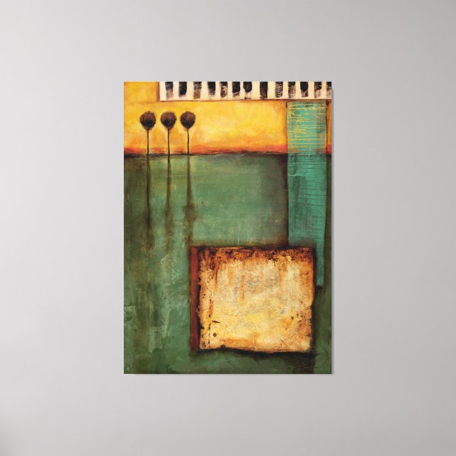 Abstract Painting with Piano Keys Canvas Print (Front)