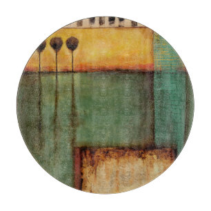 Abstract Painting with Piano Keys Cutting Board