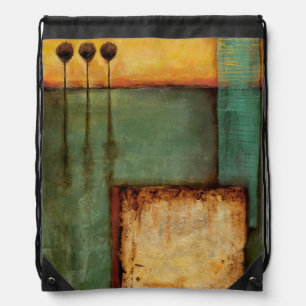 Abstract Painting with Piano Keys Drawstring Bag