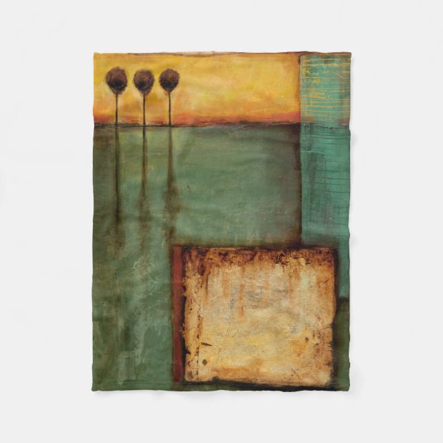Abstract Painting with Piano Keys Fleece Blanket (Front)