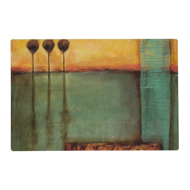 Abstract Painting with Piano Keys Placemat (Front)