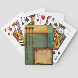 Abstract Painting with Piano Keys Poker Cards
