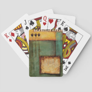 Abstract Painting with Piano Keys Poker Cards