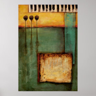 Abstract Painting with Piano Keys Poster
