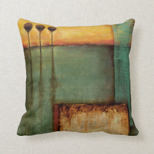 Abstract Painting with Piano Keys Throw Pillow