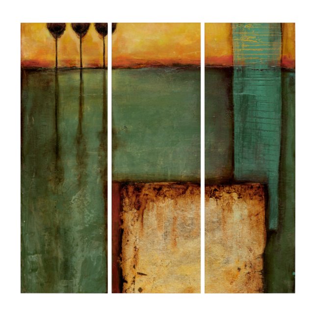 Abstract Painting with Piano Keys Triptych (Front)