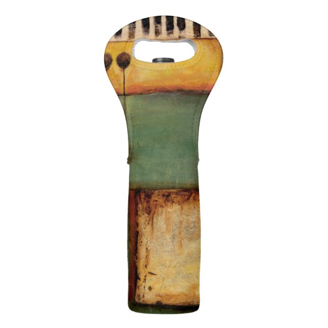 Abstract Painting with Piano Keys Wine Bag (Back)