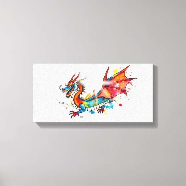 Abstract paints Dragon Canvas Print (Front)