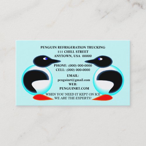 ABSTRACT PAIR OF PENGUINS COOL BUSINESS CARDS BUSINESS CARD