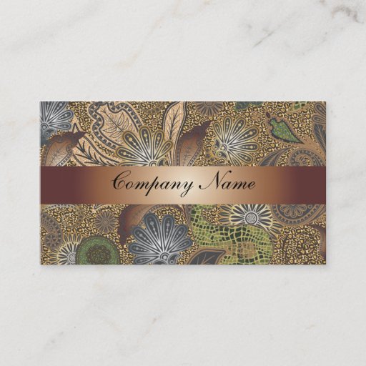 Customizable Abstract Paisley Bronze Business Card