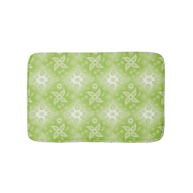 abstract paisley green pattern. bathroom mat (Front)