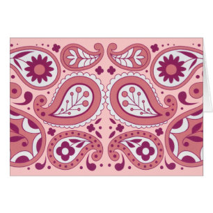 Abstract Paisley Pattern Pinks White Tear Drops Cards