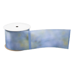 Abstract Pale Blue Yellow Palo Verde Satin Ribbon