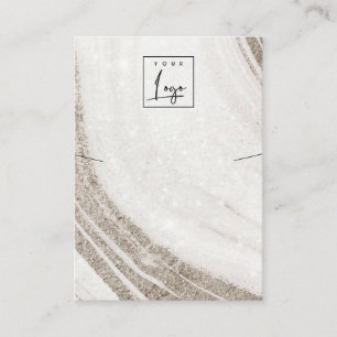 Abstract Pale Gold Marble Agate Necklace Display Business Card