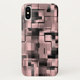 Abstract Pale Pink Black White Gray iPhone X Case