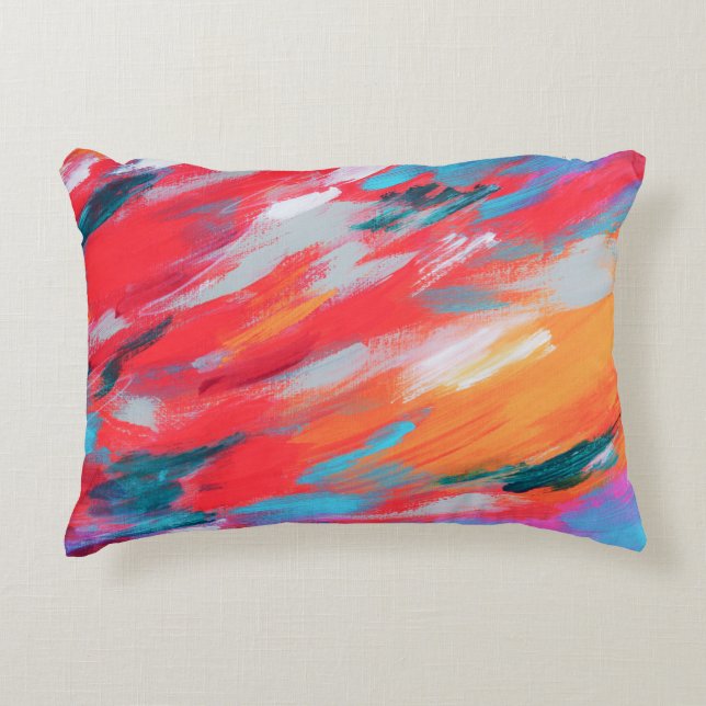 Abstract Palette Acrylic Artwork | Accent Pillow (Front)