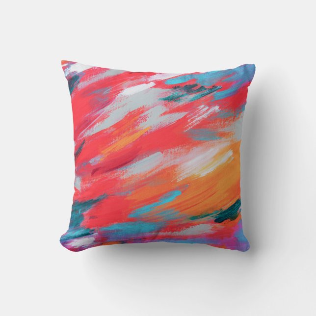 Abstract Palette Acrylic Artwork | Throw Pillow (Front)