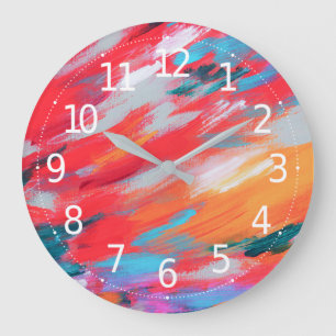 Abstract Palette Acrylic Artwork Wall Clock