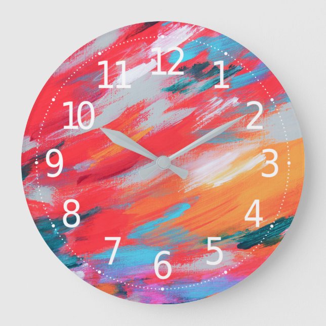 Abstract Palette Acrylic Artwork | Wall Clock (Front)