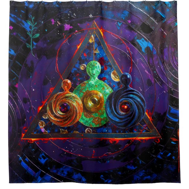 abstract Palette Knife 002 Shower Curtain (Front)