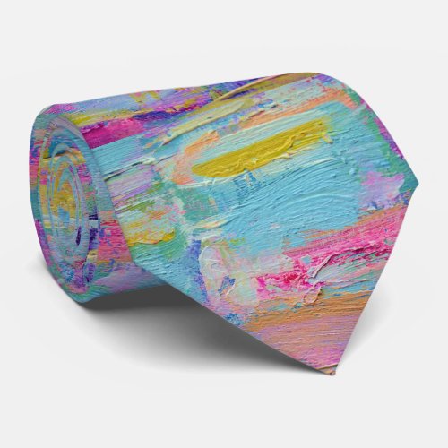 Abstract Palette Knife Art Tie
