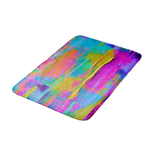 Abstract Palette Knife Painting Bath Mat