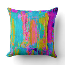 Abstract Palette Knife Painting Pillow