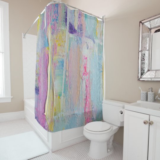 Abstract Palette Knife Painting Shower Curtain 4 Zazzle Com