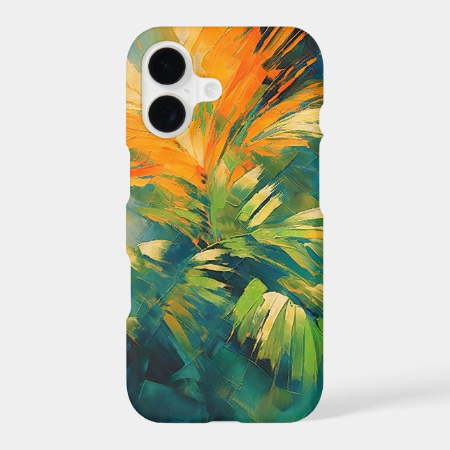 Abstract Palm Burst – Tropical Energy in Motion iPhone Case (Back)