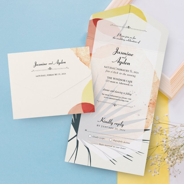 Abstract Palm Leaf All In One Invitation (Creator Uploaded)