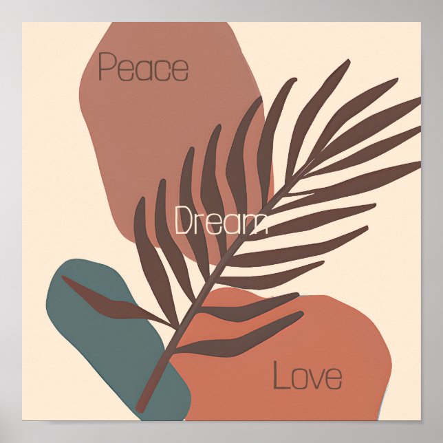 Abstract palm leaf minimalist art custom poster (Front)