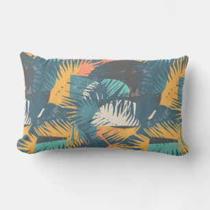 Abstract Palm Leaf Pattern throw pillows