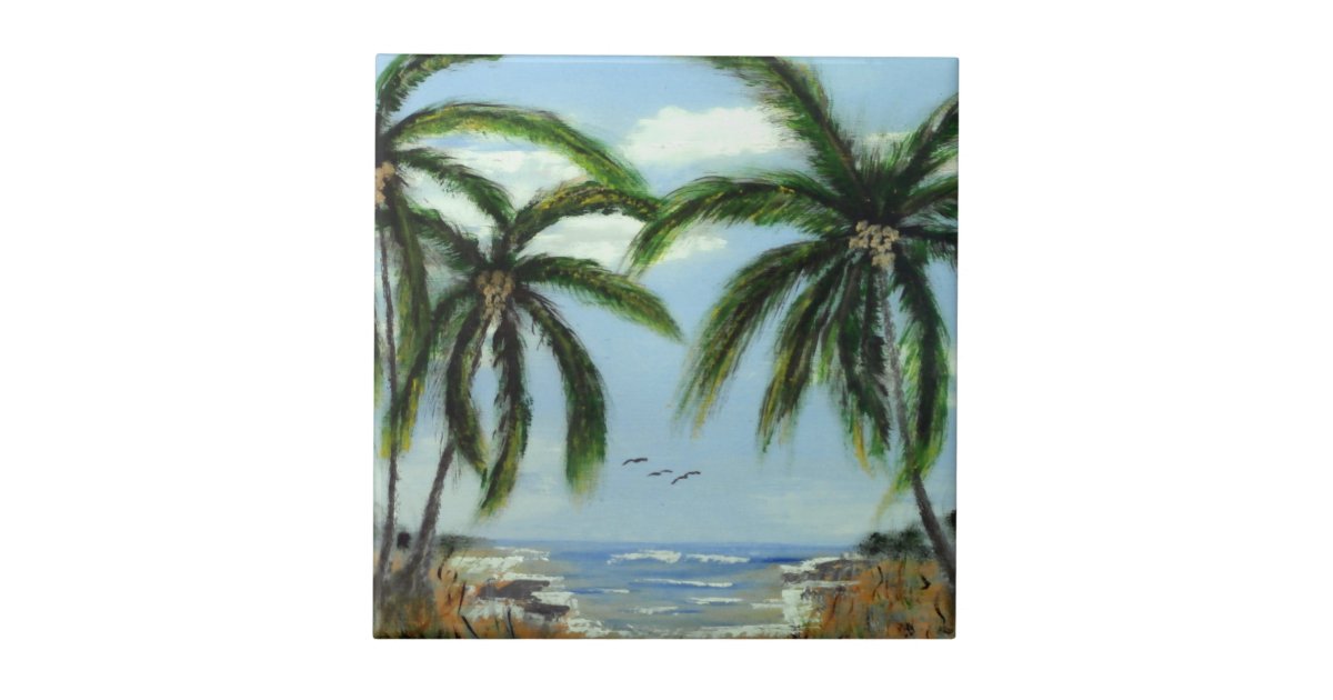 Abstract Palm Trees Ceramic Tile | Zazzle.com