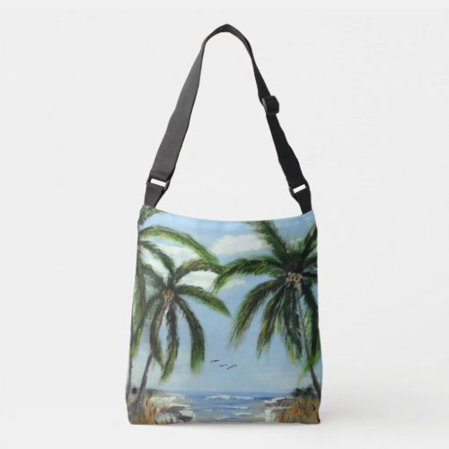 Abstract Palm Trees Crossbody Bag