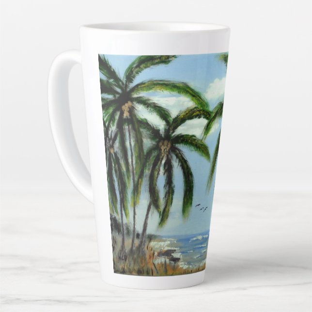 Abstract Palm Trees Latte Mug (Left Angle)