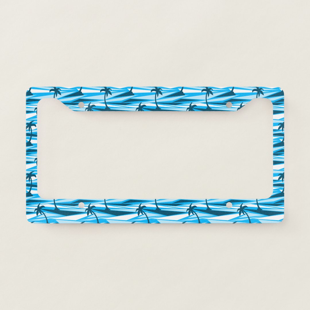 Abstract palm trees license plate frame Zazzle