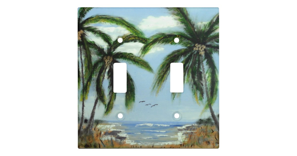 Abstract Palm Trees Light Switch Cover Zazzle Com