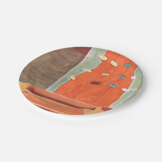 Abstract Parade of Eggs by Erica J Vess Paper Plates (Angled)