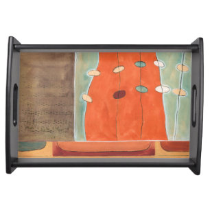 Abstract Parade of Eggs by Erica J Vess Serving Tray