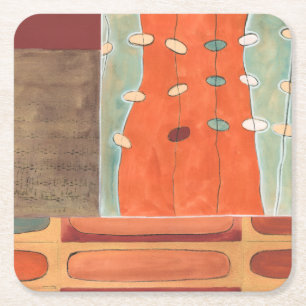 Abstract Parade of Eggs by Erica J Vess Square Paper Coaster