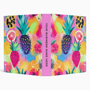 Abstract Paradise Tropical Fruit Fiesta 3 Ring Binder