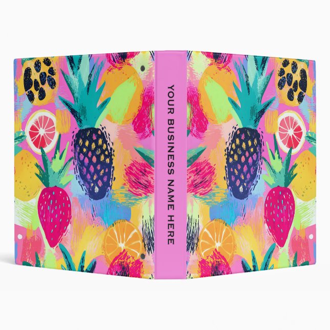 Abstract Paradise Tropical Fruit Fiesta 3 Ring Binder (Background)