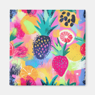 Abstract Paradise Tropical Fruit Fiesta Magnet